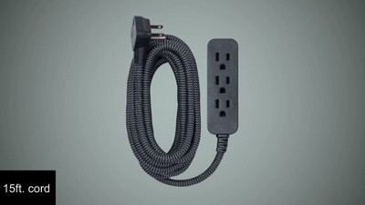 Sleek Socket Saker Dual 5ft Flat Extension Cord With Outlets
