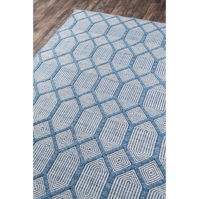Langdon Blue Diamond Hand Woven Wool Area Rug