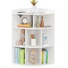 VECELO 3-Tier Corner Cabinet Cube Bookshelf, Wooden 8 Cubby Bookshelf for Small Space, Black/Brown/White/Gray - 2 of 4