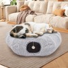 TUYOHW Plush Donut Cat Tunnel Bed with Peekaboo Hole, Soft Cat Cave & Hideout for Indoor Cats Kittens Rabbits,Cozy Pet Bed with Play Function - 2 of 4