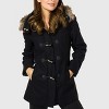 Alpine Swiss Duffy Womens Wool Coat Fur Trim Hooded Parka Jacket - 2 of 4