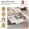 Modern Coffee Table, 31.4'' Square Modern Style Coffee Table With Extendable Sliding Top, Retro End Table For Home, Office, Living Room, Waiting Room - 3 of 4