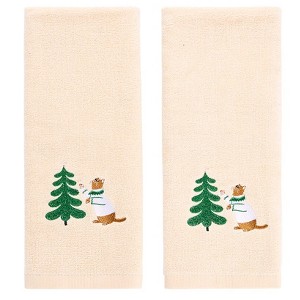 The Lakeside Collection Merry Catmas Bath Collection - Set of 2 Hand Towels - 1 of 1