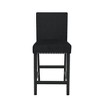 Roundhill Furniture Cobre Contemporary Velvet Counter Stool with Nailhead Trim, Black,Set of 2 - 4 of 4