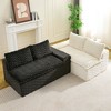 KWPZQEB 120.08" Luxury Turtle Sofa, Color-Block Velvet Sofa with 6 Pillows, Mid Century Modular Floor Sofa for Living Room, Apartment - 4 of 4