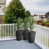 Bencmate Planters Tall Planters with Drainage Hole, Outdoor Flower Pots, Indoor Pots for Porch, Front Door, Entryway, 3 Pcs, Black, 14.25"*14.25"*24" - 2 of 4