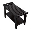 DecoTeak® Tranquility® 30" Teak Wood Shower Bench with Shelf and LiftAide® Arms in Woodland Brown Finish - 3 of 4