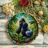 A Primate Safari Gorilla Stained Glass Style Ceramic Ornament, African Animals Christmas Gift and Decor| OrnamentallyYou - 4 of 4