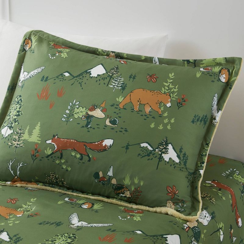 Cassius Reversible Plush Soft Forest Animals Kids' Comforter Set - Mi Zone, 3 of 8