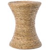 Vintiquewise Decorative Round Wicker Side Table Hourglass Shape Accent Coffee Table - 4 of 4