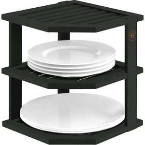 Plate Organizer for Cabinet - Bamboo Kitchen and Bathroom Corner Shelf - Kitchen Cabinet Organizer for Plate, Dish - Corner Cabinet Organizer - 1 of 4
