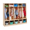 ECR4Kids Birch School Coat Locker for Toddlers and Kids, 5-Section with Bench - image 4 of 4