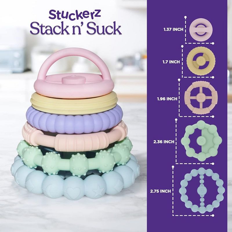 Sperric Silicone Stacking Toy – Premium Stacking Teethers - Interactive and Fun Baby Stacking Toys - Teeth Soothing for 6-12 Month, 4 of 6