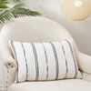 Saro Lifestyle Modern Minimalist Striped Throw Pillow Cover, Beige, 16"x24" - 3 of 3