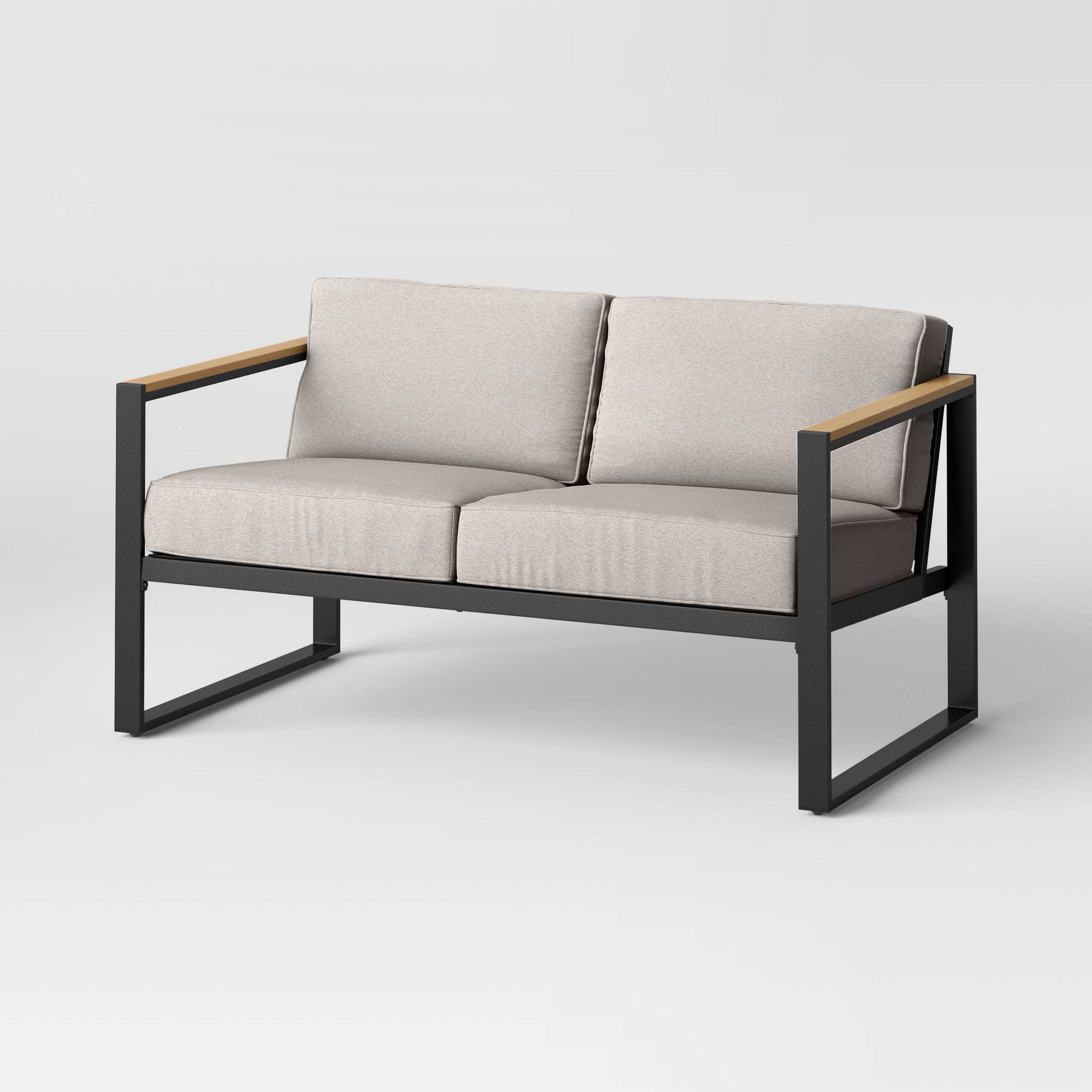 Steel Henning Rust Resistant Outdoor Patio Loveseat Gray - Threshold™