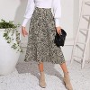 EXLURA Womens High Waist Polka Dot Pleated Skirt Midi Swing Skirt with Pockets - 2 of 4