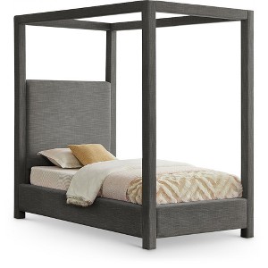 Meridian Furniture,Emerson Linen Textured Fabric Bed - 1 of 4