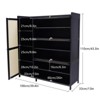 YIYIBYUS Bamboo Rattan Shoe Cabinet with Doors Shoe Rack, Black - 4 of 4