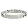 Black Bow Jewelry Men's Stainless Steel Adjustable Curb Link Brushed I.D. Bracelet, 9 In - 3 of 4