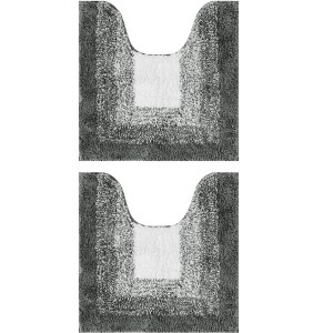 Unique Bargains Non-Slip Absorbent Soft Plush Shaggy Bath Mats 2 Pcs - 1 of 4