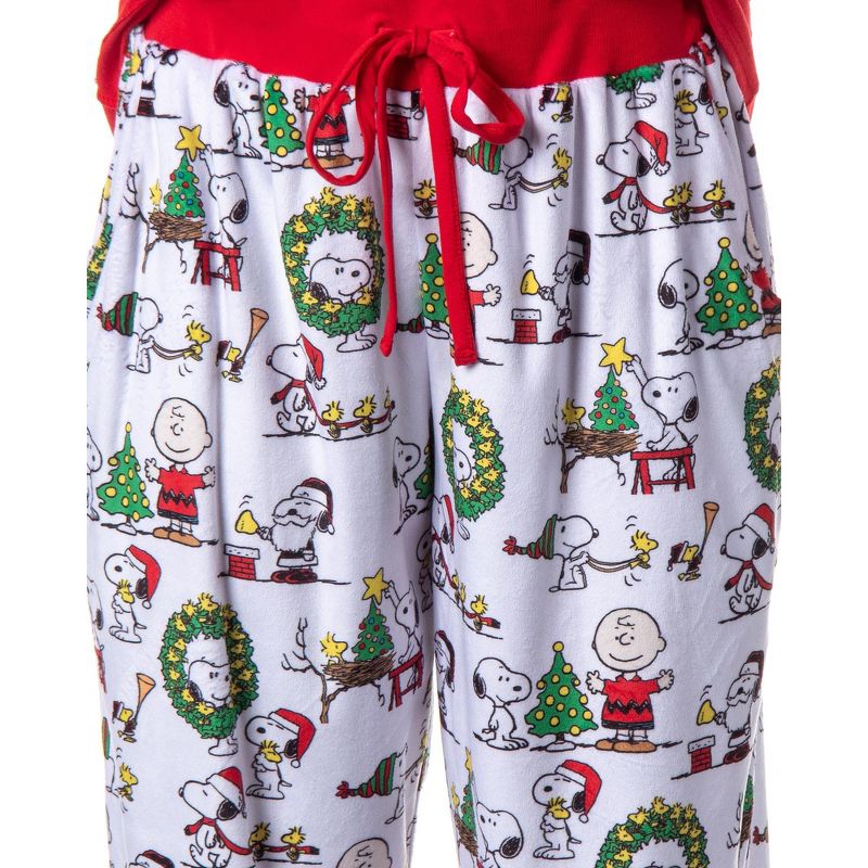 Peanuts Charlie Brown Snoopy Button Sleep Family Christmas Pajama Set White, 4 of 6