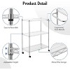 Kitchen Utility Cart, 3 Tires Steel Service Rolling Cart with Wheels and Storage Rack,Metal Food Storage Trolley with Handle for Kitchen Restaurant - 3 of 4