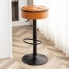 KTMBDW Modern Bar Stools Set of 2, Adjustable Faux Leather Upholstered Swivel Bar Stools, Bar Chairs with Hidden Storage for Kitchen Island - 2 of 4