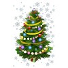 Men's Design By Humans Christmas Tree and Snowflakes By IvaW T-Shirt - 2 of 4