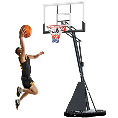 SKONYON 54 in. Portable Basketball Hoop System, Height Adjustable