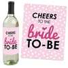 Big Dot of Happiness Bride-to-Be - Bridal Shower & Classy Bachelorette Party Decorations for Women - Wine Bottle Label Stickers - Set of 4 - 2 of 4