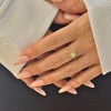 Qucy Jewels Solar ring with Cats Eye and Cubic Zircon in Gold - 2 of 2