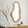 LuxenHome 22"x 39" Asymmetrical Wall Mirror Solid Wood Frame Wall Mounted Irregular Hanging Decorative Mirror for Bathroom Bedroom Entryway Brown - 2 of 4