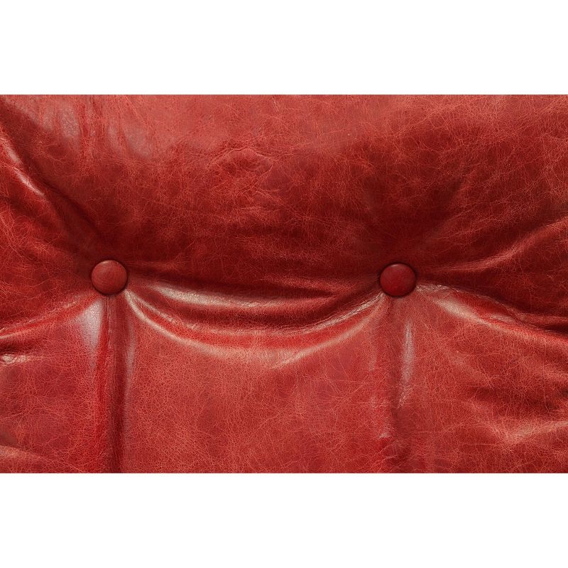 27&#34; Gandy Chair/Ottoman Antique Red Top Grain Leather - Acme Furniture, 4 of 7