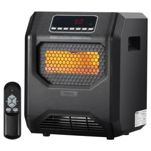 VEVOR Infrared Heater,1500W Remote Control Electric Space Heater,LED Patio Heater w/ 3 Speeds&Timer&Overheat/Tip-Over Protection & Child Lock,Black - 1 of 4