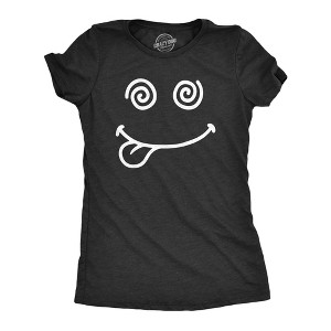 Womens Crazy Smile T Shirt Funny Silly Insane Whacky Smiling Face Tee For Ladies - Crazy Dog Women's T Shirt - 1 of 4