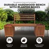Leigh Country Multifunctional Durable Stained Finish Hardwood Bench with Planter Boxes, Hardware, and 350 Pound Weight Capacity, Tan - 3 of 4