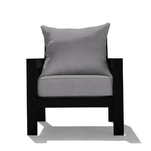 Honeycomb Outdoor Edisto Seat - Black Aluminum Chair: Weather Resistant Modular Patio Lounge Furniture - 1 of 4