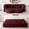 KTMBDW Convertible Folding Sofa Bed Sleeper Couch, Teddy Fabric Foam-Filled Upholstered Loveseat w/2 Pillows for Living Room - 3 of 4