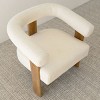 Beige Boucle Accent Chairs Set Of 2 Sale Occasional Chairs Modern Single Sofa Chair With Curved Back,Comfy Upholstered Study Chair-Cuddlewood - 3 of 4