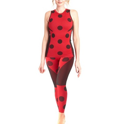 Miraculous Ladybug Womens Sleeveless Top & Legging Set for gym workout, exercise, yoga, cycling and running by MAXXIM X-Small