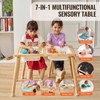 VEVOR Sensory Table and Chairs Set, Toddlers Activity Table with 2 Stools, 2 Storage Bins & Paper Roll Holder, Wooden Kids Sensory Table - 3 of 4