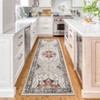 Washable Rug Vintage Floral Distressed Rug Soft Foldable Stain Resistant Non-Slip Indoor Carpet for Bedroom Living Room - 2 of 4