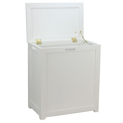 White Rectangular MDF Laundry Hamper with Lid