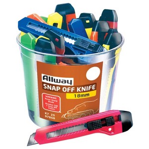 Allway 6-1/4 in. Snap-Off Utility Knife Assorted (Case of 25) - 1 of 1