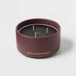 15oz Ceramic Jar 3-Wick Black Honey Vanilla Candle Plum Purple - Threshold™