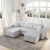 Modular 4-Person U-Shaped Sofa with Ottoman and Pillow, Hydraulic Lift Design Sofa, Metal Frame Sofa with Polyester Cover-Coolbibila - 2 of 4