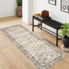Area Rug Washable Rug Vintage Traditional Mat Distressed Indoor Foldable Accent Rug Floral Non Slip Low Pile Carpet - 2 of 4