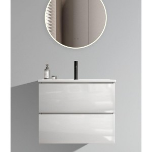 NicBex Floating Bathroom Vanity with Sink and Faucet Holes,Bathroom Sink Vanity with 2 Drawers,Oak/Walnut/White/Gray - 1 of 4