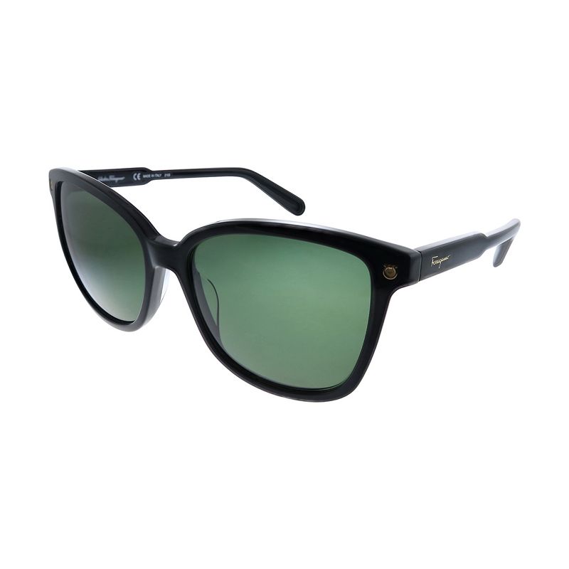 Salvatore Ferragamo SF 815S 001 Unisex Square Sunglasses Black 56mm, 1 of 4