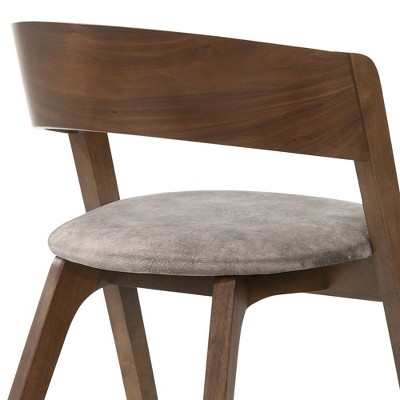 High Walnut Wood Upholstered Mid-Century Modern Arm Chair